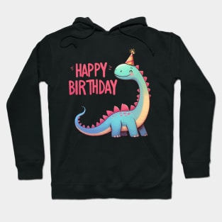 Kawaii Happy Birthday Dinosaur Brontosaurus Party Hoodie